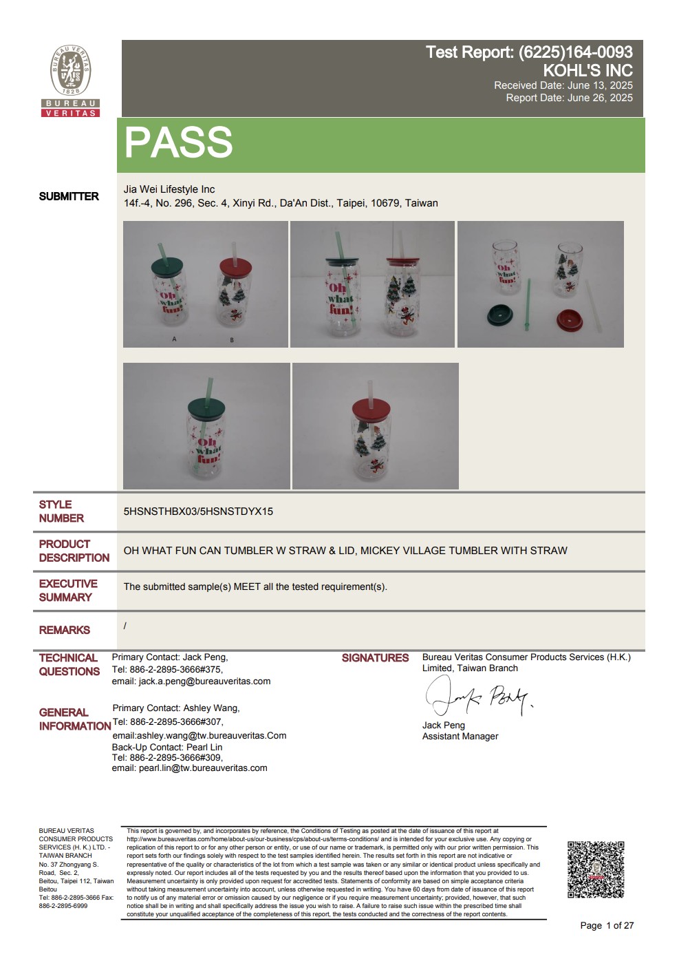 62251640093 - Tumbler with Straw & Lid